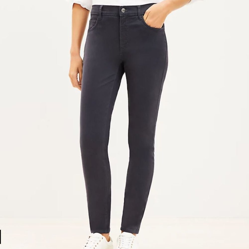 Loft Five Pocket Skinny Pants in Sateen 29T Coastal Gray (2023) 29" inseam